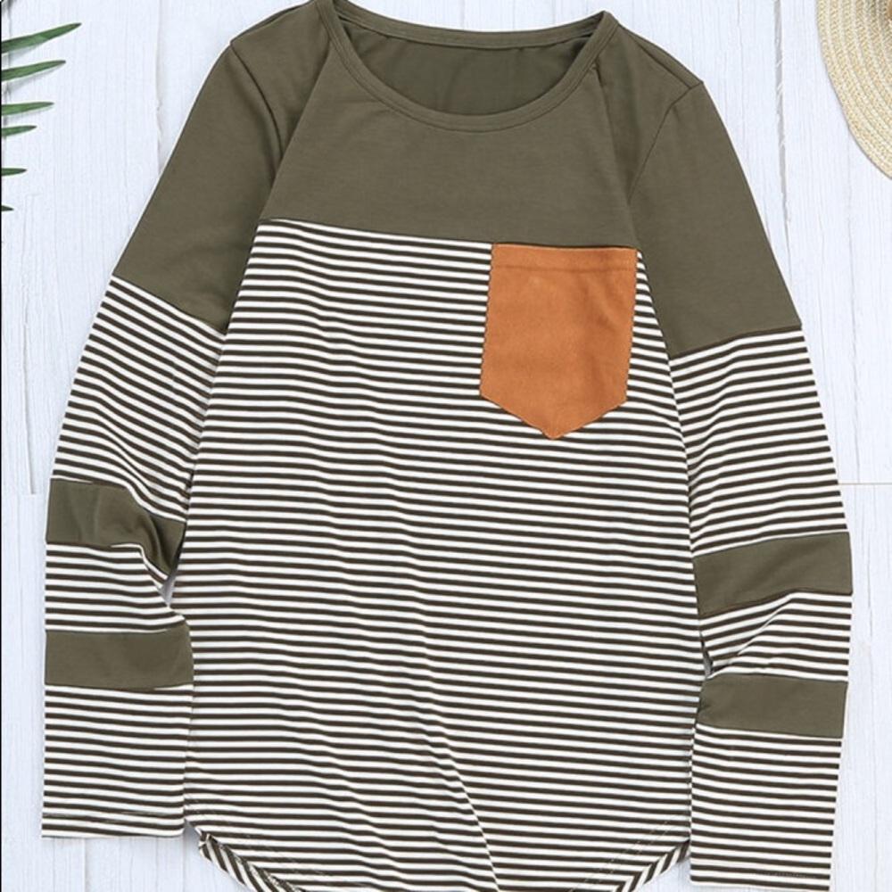 Olive striped shirt